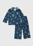 Matalan Blue Space Dino Fleece Shirt & Pyjama Shirt (Set Of 2) (winter)