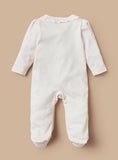 Giggles Pink Sleepsuit With Lace Detailing