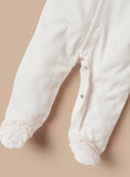 Giggles Pink Sleepsuit With Lace Detailing