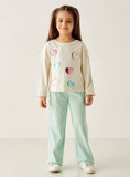 Juniors Multicolor Heart Sequins Full Sleeves Tshirt
