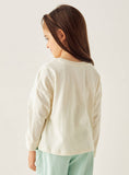 Juniors Multicolor Heart Sequins Full Sleeves Tshirt