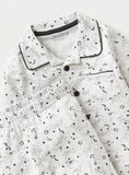 Juniors White Galaxy Printed Shirt & Pyjama Set (Set Of 2)