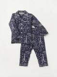 Juniors Navy Animal Printed Shirt & Pyjama Set (Set Of 2)
