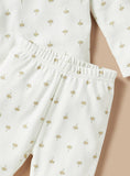 Juniors White All Over Palm Tree Printed Shirt & Pyjama Set (Set Of 2)
