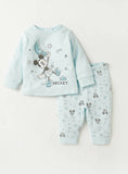 Disney Blue Mickey Mouse & Moon Printed Shirt & Pyjama Set (Set Of 2)