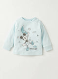 Disney Blue Mickey Mouse & Moon Printed Shirt & Pyjama Set (Set Of 2)