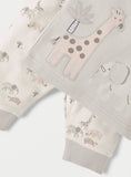 Juniors Hey There Giraffe & Elephant Embroidered Shirt & Pyjama Set (Set Of 2)