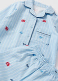 Matalan Stripe All Over Vehicle Printed Shirt & Pyjama Set (Set Of 2)
