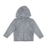 Juniors solid grey fleece zipped hoodie (Winter)