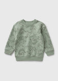 Matalan green all over dino printed fleece lined sweatshirt (Winter)