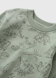 Matalan green all over dino printed fleece lined sweatshirt (Winter)