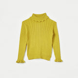 Juniors mustard ribbed turtle neck tshirt (Winter)