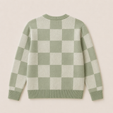 Juniors green checkered knitted pullover (Winter)