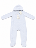 Juniors blue kangaroo fleece hooded sleepsuit  (Winter)