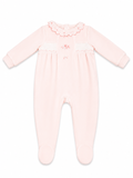 Giggles pink fleece frill sleepsuit (Winter)