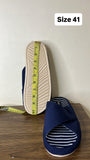 Mister Duchini Navy Striped Slides