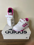 Adidas Solid White Shoes With Pink Logo (Box Packaging)
