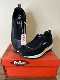 Lee Cooper Solid Black Colorblock Shoes (Box Packaging)