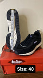 Lee Cooper Solid Black Colorblock Shoes (Box Packaging)
