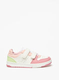 Missy White & Pink Colorblock Perforated Shoes