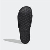 Adidas Solid Black Slides With Stripes