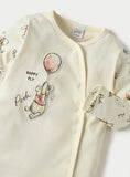Juniors Yellow Happy Fly Pooh Applique Sleepsuit