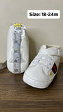 Giggles white Striped infant shoes
