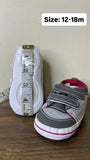 Juniors grey & red stripe Colorblock infant shoes
