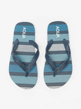 Aqua blue lines printed flip flops