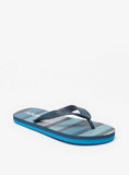 Aqua blue lines printed flip flops