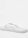 Aqua pineapple embossed flip flops
