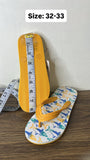 Aqua yellow shark printed flip flops
