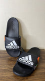 Adidas black floral slides