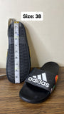 Adidas black floral slides