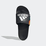Adidas black floral slides