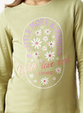 Juniors Green Flower Little More Kindness Tshirt