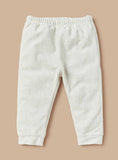 Giggles Beige Bear Embroidered Fleece Ribbed Shirt & Pyjama Set (Set Of 2) (Winter)
