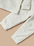 Giggles Beige Bear Embroidered Fleece Ribbed Shirt & Pyjama Set (Set Of 2) (Winter)