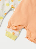 Juniors All Over Lemon & Cherry Printed Openfeet Sleepsuit & Romper (Set Of 2)