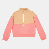 Nike Beige & Pink Colorblock Fleece Lined Pullover (Winter)