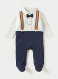 Giggles formal bow sleepsuit with suspenders