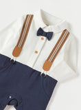 Giggles formal bow sleepsuit with suspenders
