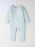 Giggles blue front panel embroidered openfeet sleepsuit
