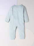 Giggles blue front panel embroidered openfeet sleepsuit