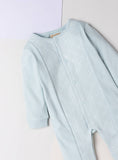 Giggles blue front panel embroidered openfeet sleepsuit