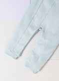 Giggles blue front panel embroidered openfeet sleepsuit