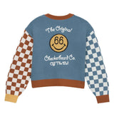 Vans Multi Color Checkered Knitted Button Down Pullover (winter)