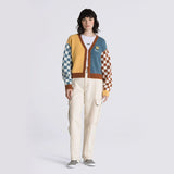 Vans Multi Color Checkered Knitted Button Down Pullover (winter)