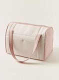Cambrass Pink Flower embroidered Diaper Bag with Zip Closure