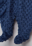 Juniors navy dot embossed fleece sleepsuit (Winter)
